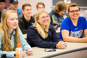 Students sitting in class