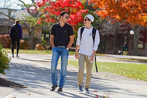 Students walking together on campus