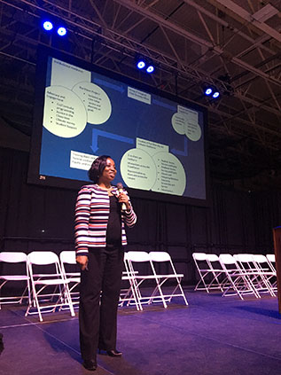 RWU Chief Diversity Officer Ame Lambert kicks off the summit.