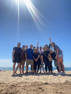 Students visit beach