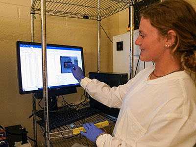 A Psychology student working in a neuroscience lab 