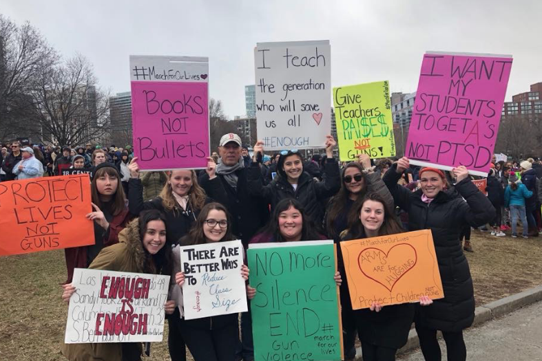 Students with signs