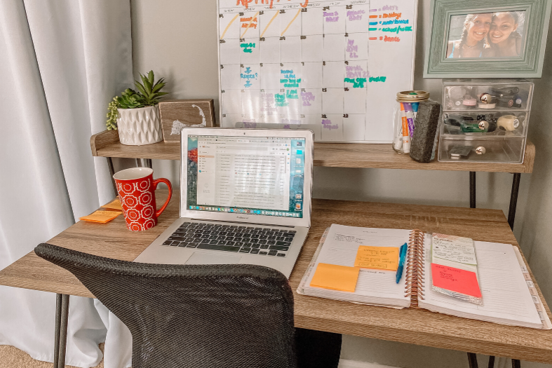 Desk and workspace. 