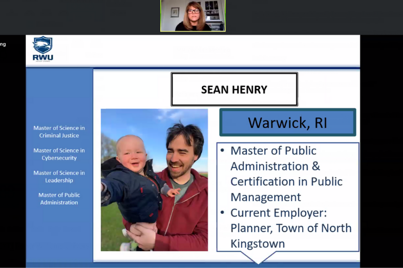 Powerpoint slide honoring student. 