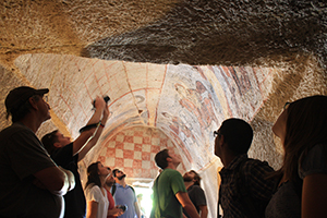 Students explore historic building