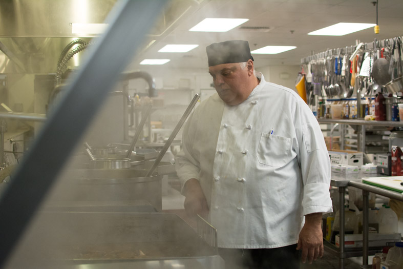 Chef making soup