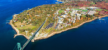 aerial view of RWU's Bristol campus