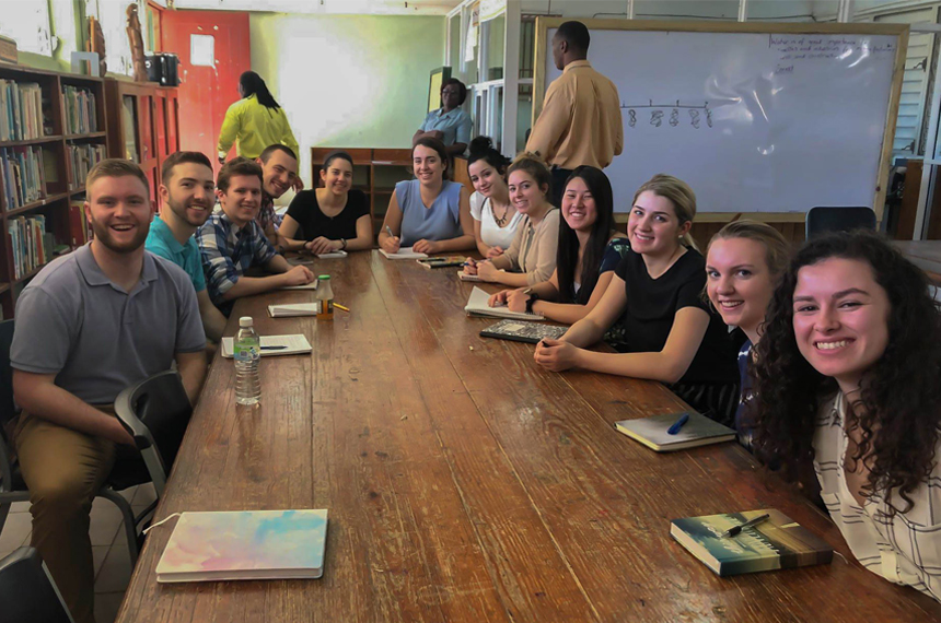 RWU group in Jamaican school