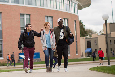 image of students walking on RWU campus