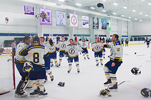 Hockey celebrating their win