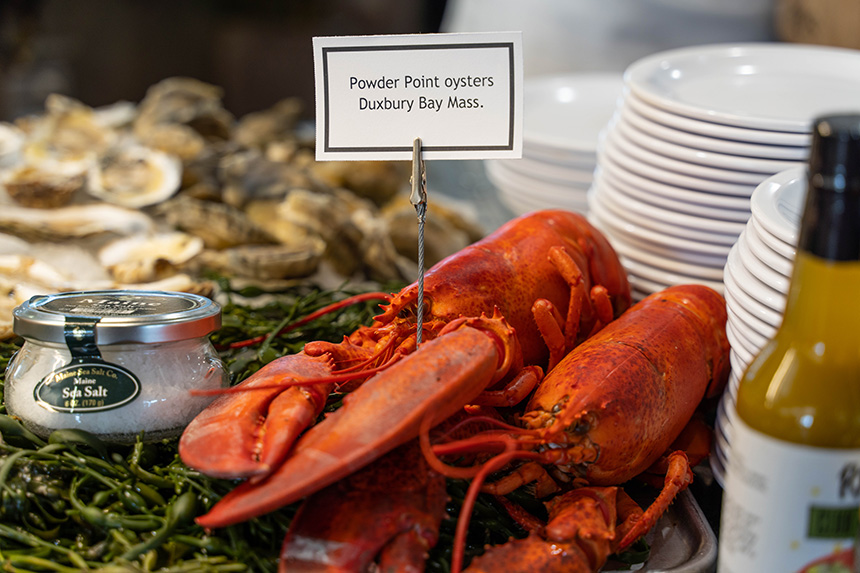 lobster and local oysters