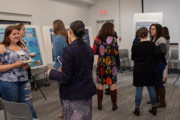 Women mingle at conference