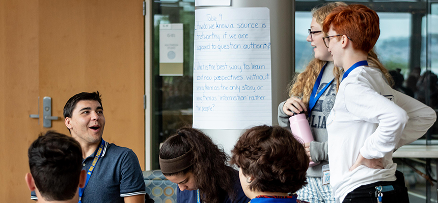 image of RWU Honors students leading a discussion