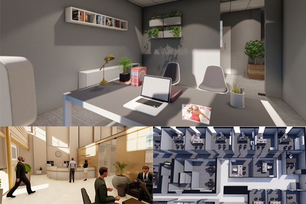 3D rendering of office space