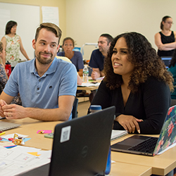 Two teachers talk about their teaching strategies.