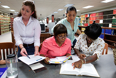 Working in the library