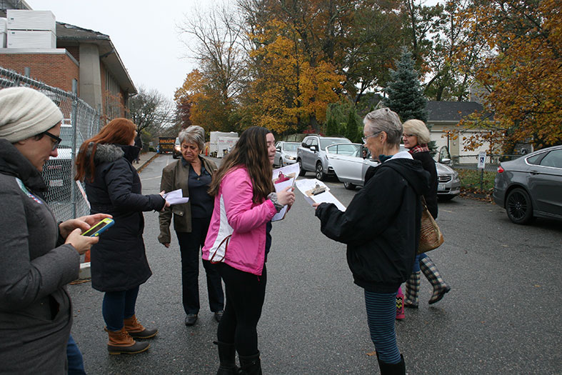 Student conducts voter exit polls on Election Day.