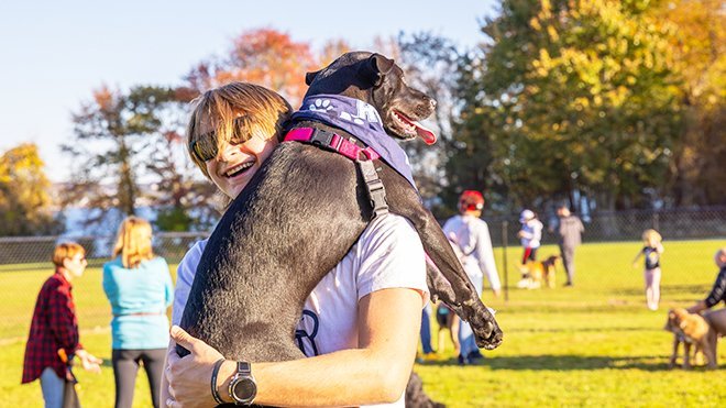 Joyful faces and happy barks fill the air as pups and their humans explore Roger’s Dog Park.