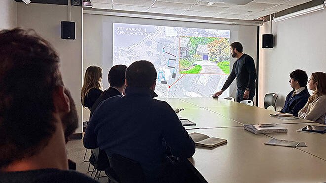 Hutker Architects with students interested in Spring Job Forum