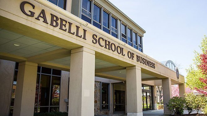 Exterior of Gabelli School of Business building.