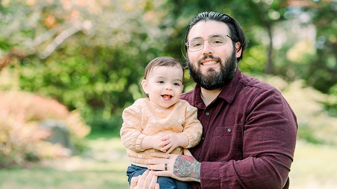 Joshua Gallardo and his daughter 