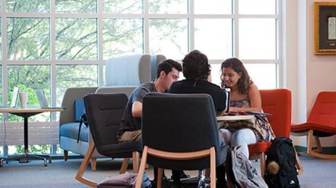 Students studying