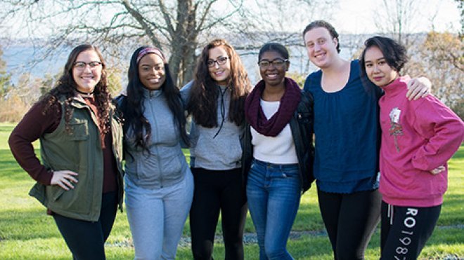 RWU PEACE Keepers in a group for a photo.