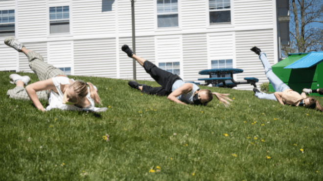 Dancers on hill