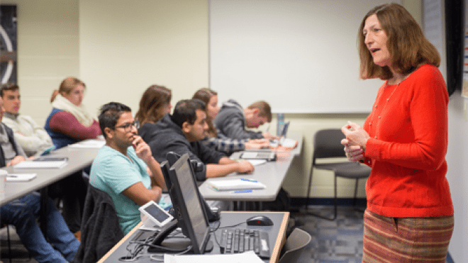 Professor Susan Bosco teaching a class