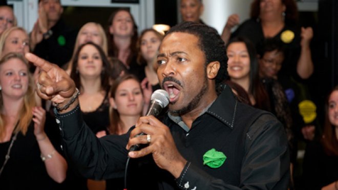 Gospel singer leads the choir