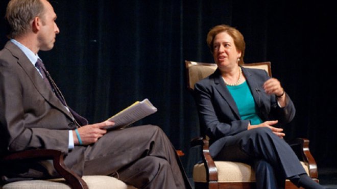 Justice Kagan speaks on stage