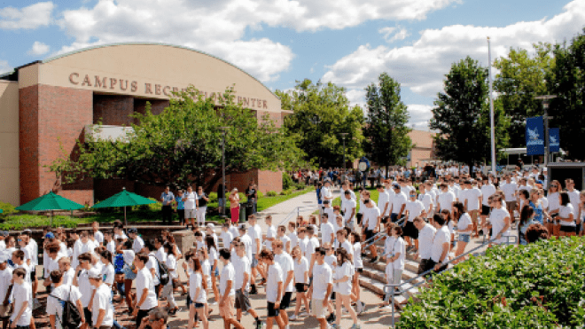 Students process to Convocation.