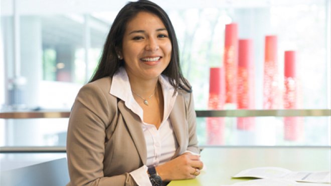 Student sits at desk