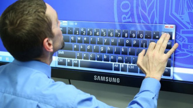 Student works on computer