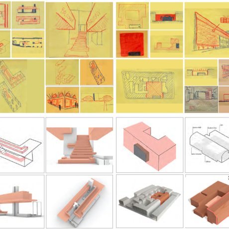 A collage of student architecture work