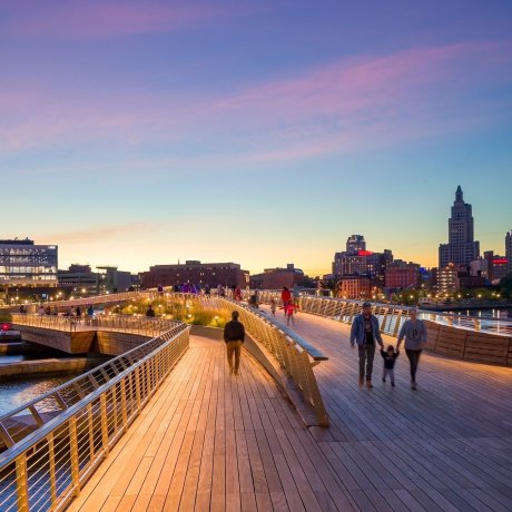 City skyline view of an Ayers Saint Gross Architects project