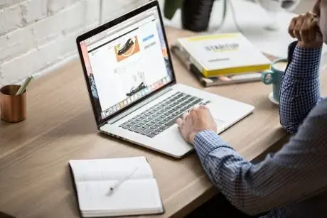 person working from home