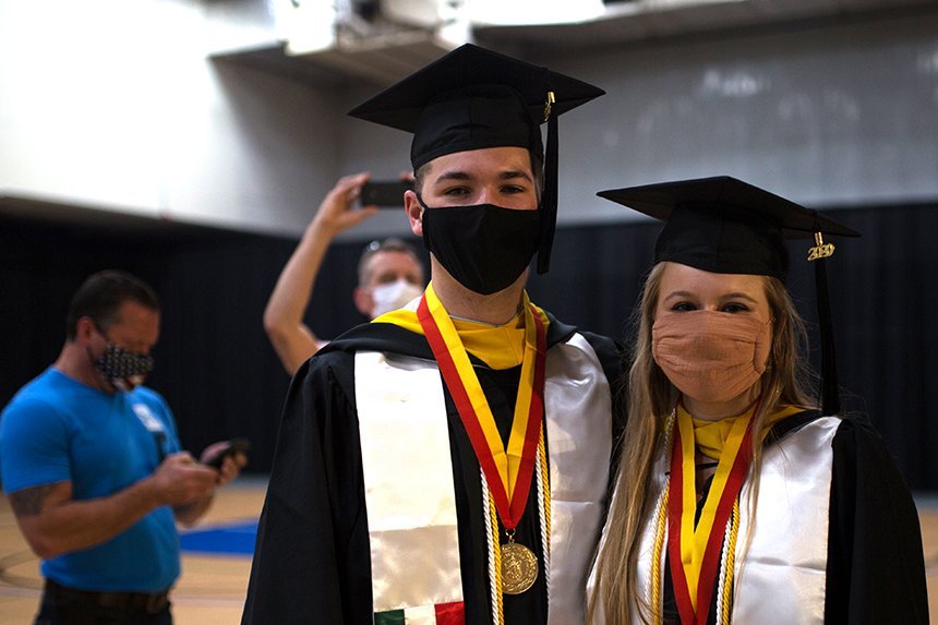 image of members of the Class of 2020 at RWU today for their Commencement Celebration and first-year Reunion