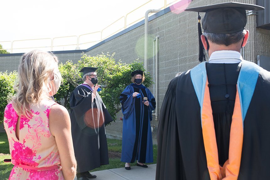 image of members of the Class of 2020 at RWU today for their Commencement Celebration and first-year Reunion