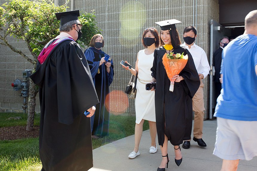 image of members of the Class of 2020 at RWU today for their Commencement Celebration and first-year Reunion