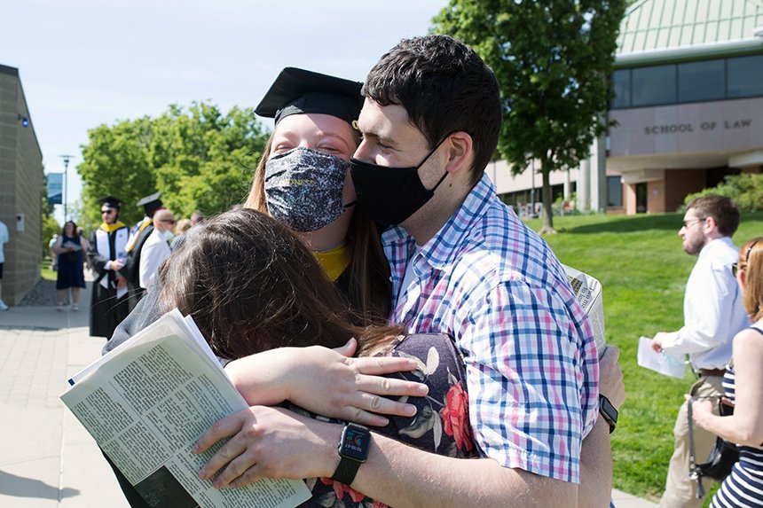 image of members of the Class of 2020 at RWU today for their Commencement Celebration and first-year Reunion