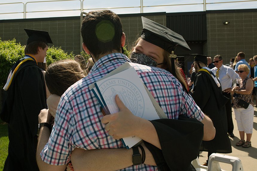 image of members of the Class of 2020 at RWU today for their Commencement Celebration and first-year Reunion