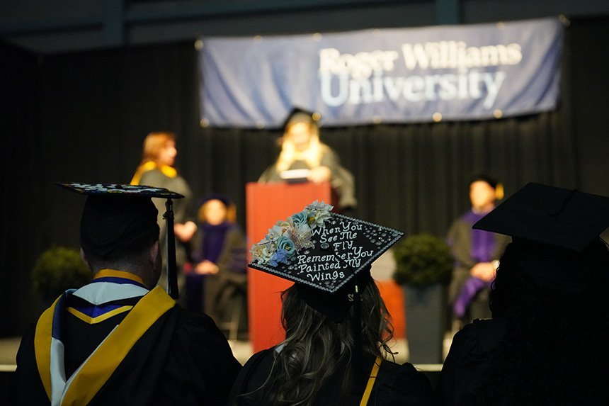 A decorated mortarboard celebrates accomplishment