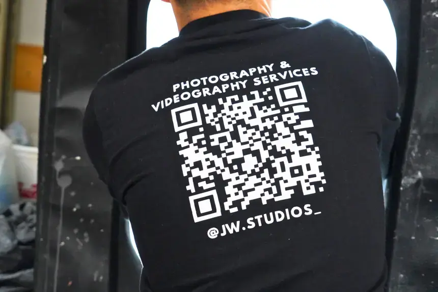 Wilder photographs finished works in a light box.