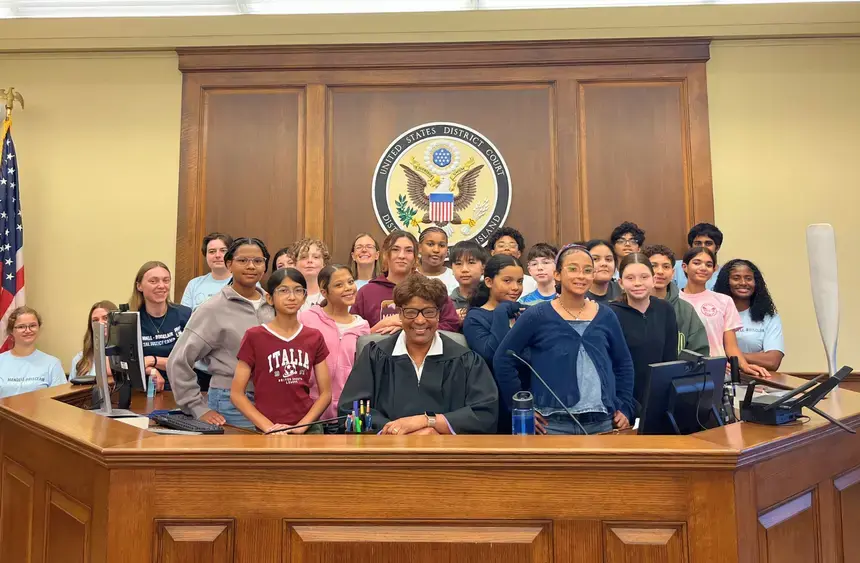Campers with RWU Law alum U.S. District Judge Melissa DuBose.