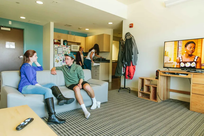 Students in a suite lounge