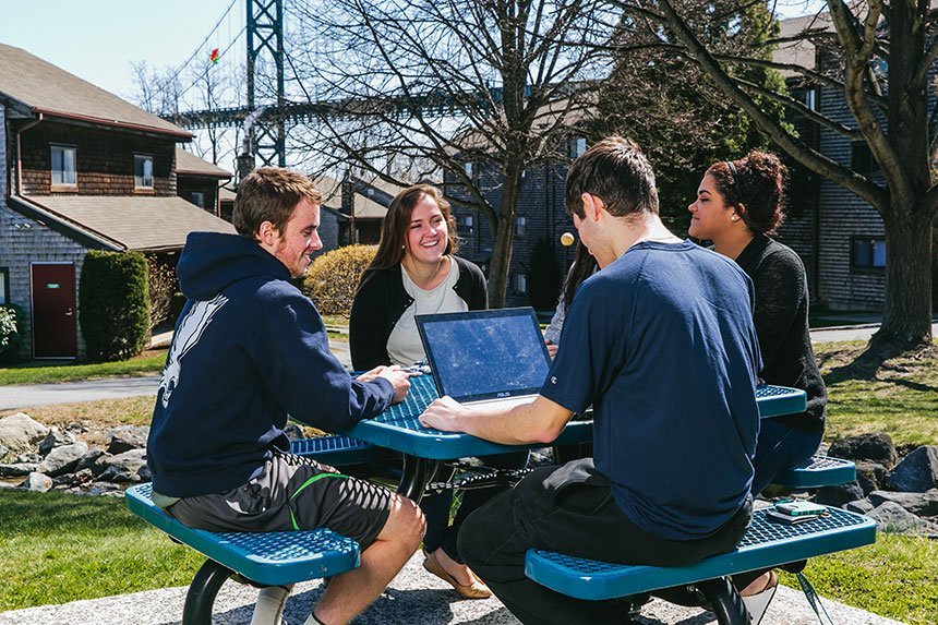 Students sitting at Willow tables