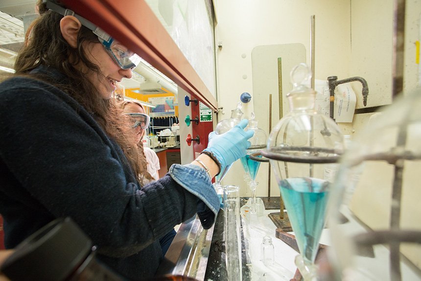 Students in a biology lab 