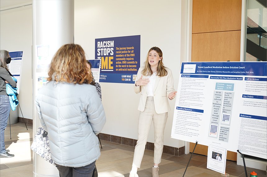 A student talking about her SASH project in GHH 