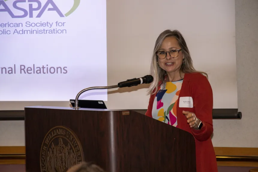 Members of ASPA National address the 2022 RIASPA Conference 